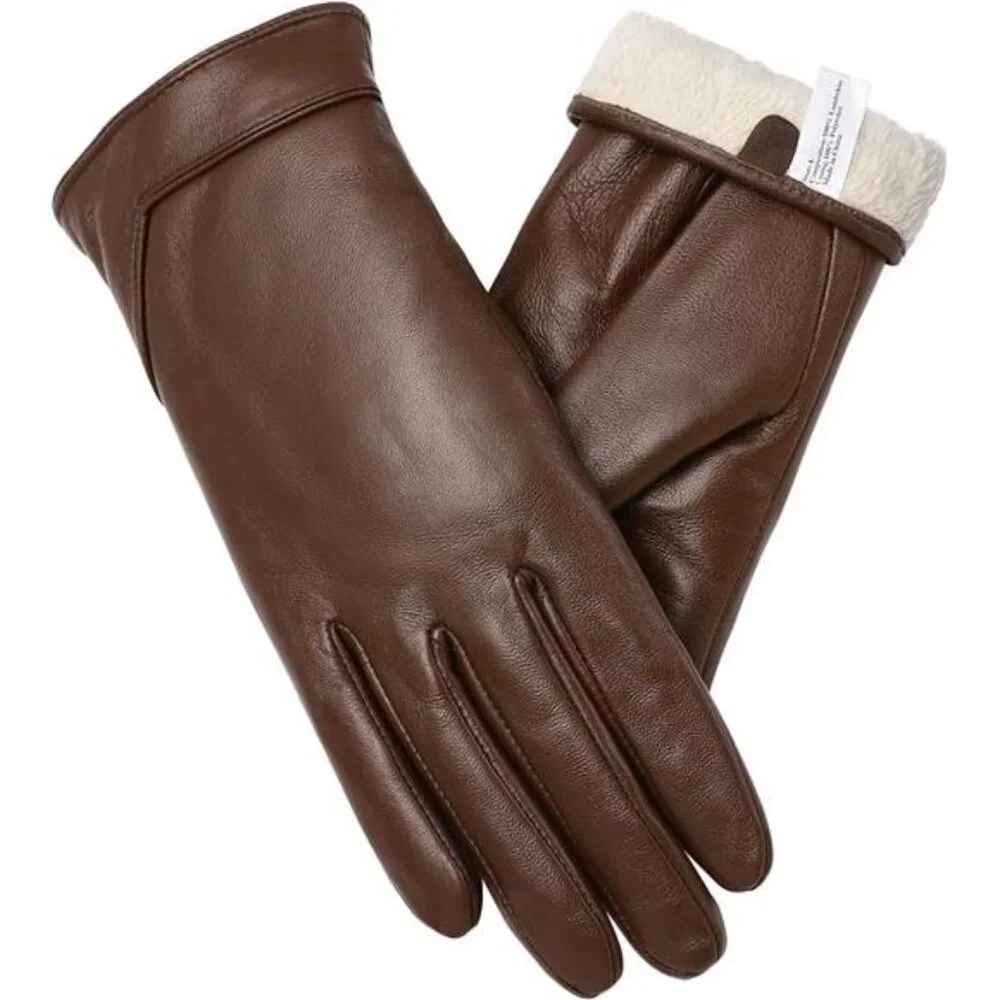 Women's Leather Gloves Touch Screen Winter Glove